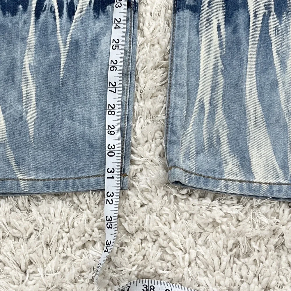 Grindhouse Jeans Dark Blue Acid Wash Relaxed Straight Moto Measures 38x32 **